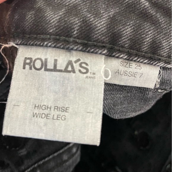 Rolla’s Sailor High Rise Wide Leg Jeans in Black - Size 25 - Picture 5 of 5